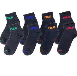 Polo ralph Lauren 8pk mens short sport socks 8-pack quarter socks Black